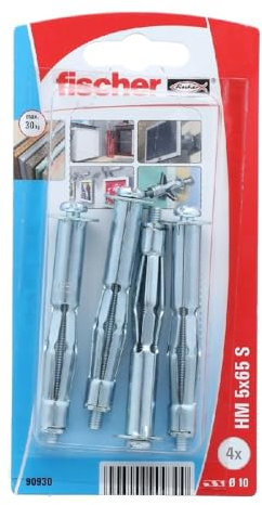 Metalldübel HM 5x65 + SCHRAUBE 5x75, 4 Stück