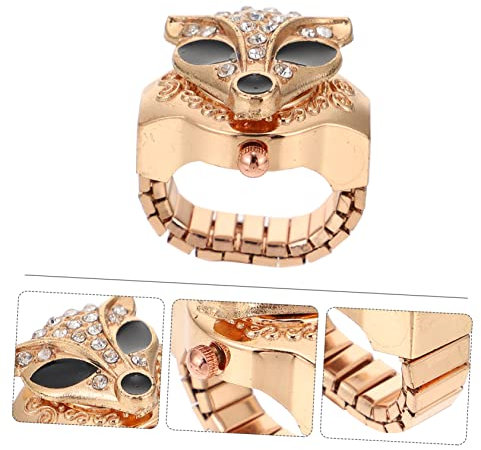 PACKOVE 3St Ringuhr Vintage Fingeruhr Digitale Herrenuhren Golddekor Damenuhren dekorative Fingeruhr Diamant-Fingeruhr Jahrgang Diamant-Ring Fall schmücken Mann Anschauen Zinklegierung