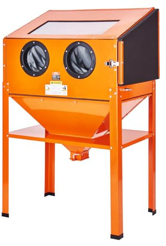 VEVOR Armadietto per Sabbiatura da 60 Galloni, 40-120PSI con Supporto, Sabbiatrice in Acciaio Resistente con Pistola per Sabbiatura 4 ugelli in Ceramica per Rimozione di Vernice, Macchie e Ruggine