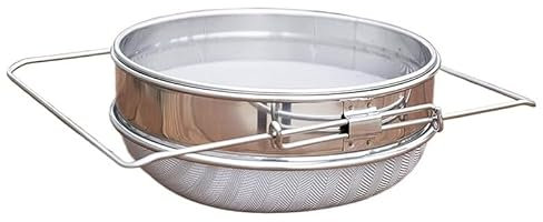 Double-Deck Stainless Steel Honey Strainer Double Screen Sieve Stainless Steel Beekeeping Equipment Filter Settling Tank ﻿ Werkzeuge für die Bienenhaltung