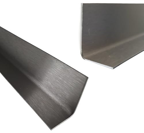 Küchenabschlussleiste Edelstahl - 2,5m lang - 5,5x4cm - 0,8mm stark - K240 geschliffen V2A - Abschlussleiste Arbeitsplatte INNEN-WINKEL -250cm 2500mm- Abschlussprofil 55x40mm