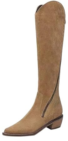 Generisch meine bestellungenStiefel Damen Einfarbige Mid Calf Cowboy Stiefel Damen Flach Rutschfeste Laufsohle Elegant Klobiger Blockabsatz Spitze Z warehouse deals angebote rückläufer