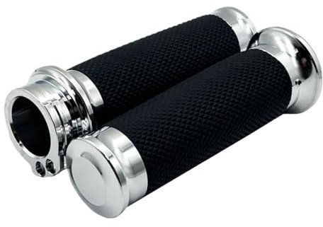Griffe Lenker Motorrad 1 25mm Handgriffe Lenkergriffe Schwarz Chrom Für Har&Ley Touring Road King Electra Glide Dyna Sportster XL Softail