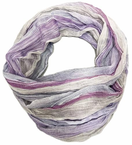 J26 Streifen Seide Loop Regenbogen Rainbow Farbverlauf Sommer Frühling Schal Verlauf Silk Uni Rundschal Schlauchschal Stola leicht 2025 Neu