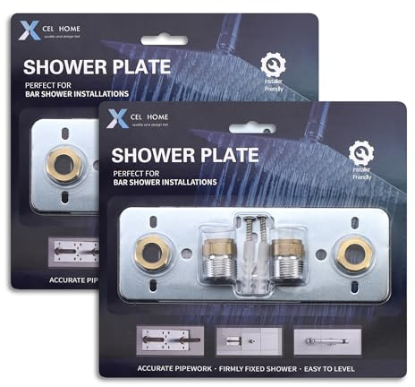 Xcel Home Easy Shower fixeringsplattsystem | Starka och läckagefria ventilanslutningar | Kompatibel med termostatstavblandare | Hållbar och korrosionsbeständig för pålitlig dusch (2 duschplattor)