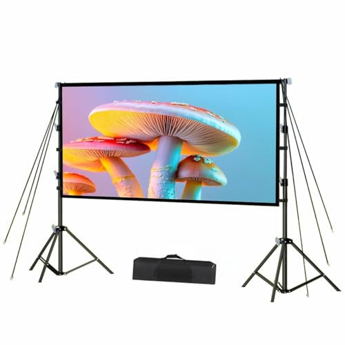 Projektorduk Och Stativ, 60 Tums Bärbar Projektorduk Inomhus Utomhus Filmduk 4K HD Skrynkelfri Lättviktsskärm Med Bärväska För Filmkväll På Bakgården