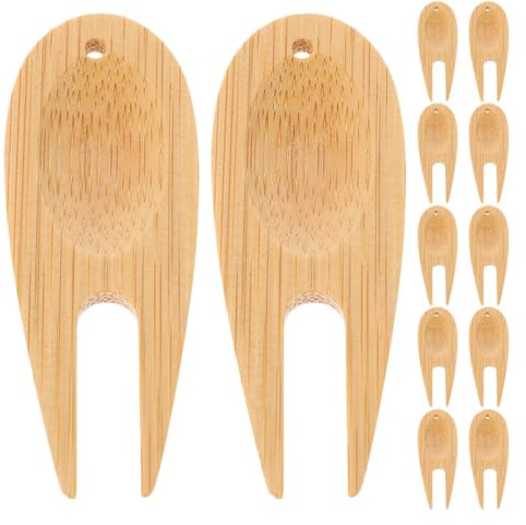 Kisangel Tragbares Golf Divot Reparaturwerkzeug Aus Holz Multifunktionales Pitchgabel-Tool Mit Ballmarker Für Präzise Rasenpflege Und Effektive Grünreparatur Auf Golfplätzen