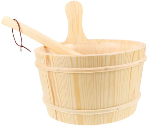 TOGEVAL Holzeimer Sauna Zubehör Barrel Mit Griff Für Home Sauna Zimmer Bade Eimer Saunaeimer Aus Für Saunaraum Zubehör Badezubehör