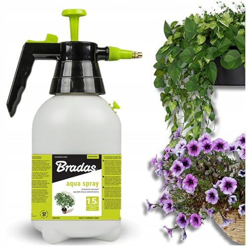 Bradas Garden Care - Pflanzen Sprühflasche Garten 1,5L - Gartenspritze Drucksprüher Säurefest - Pumpsprühflasche - Unkrautspritze - Handdruck-Sprühgerät für Pflanzenpflege - Pflanzensprüher