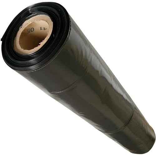 doitBau Baufolie Typ 300 schwarz – Abdeckfolie aus LDPE 2 m x 50 m – 1 Rolle (100 m²) reißfeste Schutzfolie für Baustelle, Malerarbeiten und Renovierung