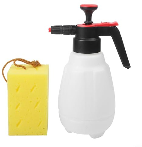 babominimer Pulverizador de espuma para lavado de coche de 2,5 L con boquilla gran angular y esponja, construcción de polietileno duradera para una limpieza eficiente del automóvil, nivel de agua