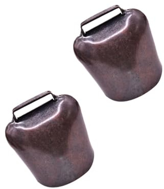 Lurrose Campanella da Appendere per Pecore e Bestiame, Set 2 Pezzi in Ferro Spesso Suono Nitido, Decorazione Bronzo Rosso Medio per Cavalli, Mucche e Altri Animali da Allevamento
