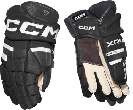 CCM Tacks XR80 - Guanti da hockey su ghiaccio, 38 cm, nero/bianco