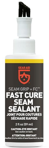 GEAR AID Seam Grip FC Fast Cure Sealant for Sealing Seams on Tents, Rainflies, Shelters, Awnings, Tarps and Pop-ups Made of Nylon, Vinyl, Clear, 2 fl oz