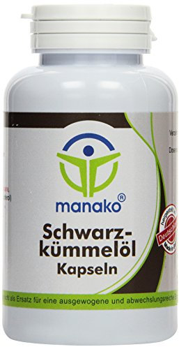 manako Schwarzkümmelöl Kapseln, 150 Stück, Dose a 112,5 g