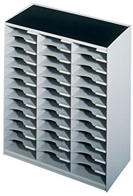 Paperflow Modulodoc 80302 Mailsorter, Kunststoff, stapelbar, 36 x A4-Fächer, B 674 x T 308 x H 791 mm, Grau