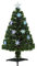 HOMCOM 3FT Green Fibre Optic Artificial Christmas Tree Xmas Colourful LED Scattered Tree with Snowflakes Ornaments Fireproofing