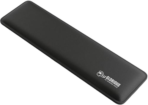 Glorious Gaming Padded Keyboard Wrist Rest (TKL, 17 mm stark) - gesteppte Ränder, glatte Stoffoberfläche, rutschfeste Gummibasis, mittlere Festigkeit, 360 x 100 x 17 mm - Schwarz