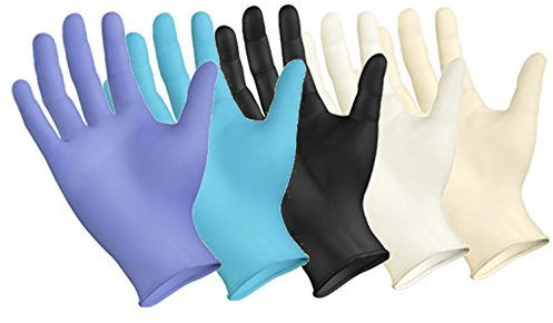 1000 x SafeTouch Disposable Gloves (10 x Boxes of 100) - Nitrile, Vinyl, Clear, Blue, Black (Vinyl, Powder-Free, Clear - M (Medium))