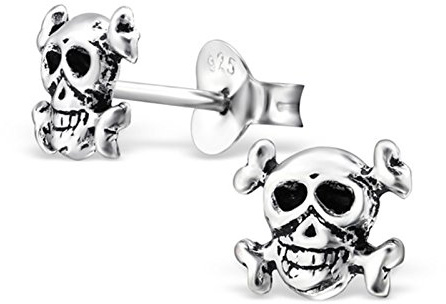 Schädel Totenkopf Ohrstecker 925 Sterling-Silber