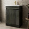 Artis® 600mm Bathroom Vanity Unit With Wash Basin Ceramic Sink, 2 Double Door, Cloakroom Storage Furniture Under Basin Cabinet, Floorstanding Cabinets, Charcoal Grey