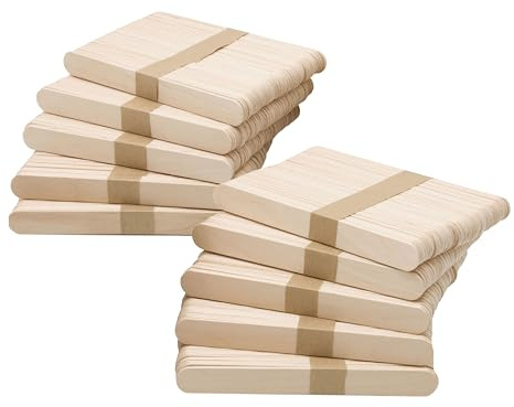 Zollner24 Eisstiele - 500 Stück Holzstäbchen aus naturbelassenem Holz - 15x1,8 cm - umweltfreundlich und splitterfrei - perfekt zum Basteln geeignet