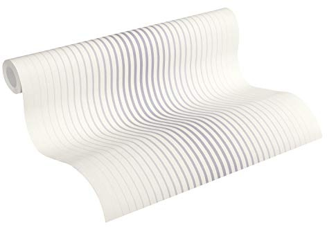 Esprit Vliestapete Evening Shade Tapete gestreift 10,05 m x 0,53 m lila weiß Made in Germany 366782 36678-2