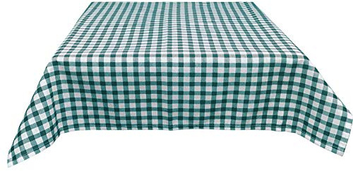 JEMIDI Stofftischdecke für Biertische, 90cm x 240cm, Grün Karo, Polyester-Baumwolle-Mischung, Rechteckig, Karo Look für Bierzeltgarnituren