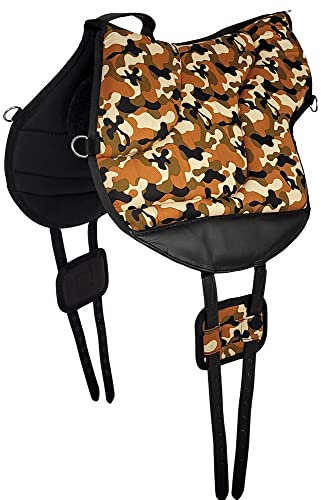 A&M Reitsport Reitpad, Bareback Pad, baumloser Sattel 1102, Camouflage, Neu, Farbe:Orange