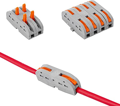 Connecteurs de fil compacts, connecteurs d'épissage compacts Aigreat 25pcs, assortiment d'écrous à levier, répertoriés CE et conformes RoHS (25)