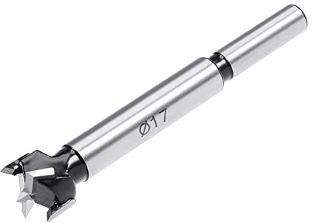 QUARKZMAN 17mm Forstner Perceuse Mèches x 1 Pièce Tungstène Carbure Bois Trou Scie Tarière Ouvre-porte pour Meubles Plastique Porte Charnière, [Noir]