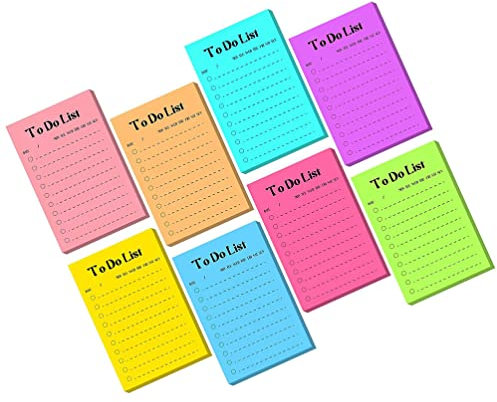 Operitacx Fluoreszierende Haftnotizen Bücher Selbstklebende Notizaufkleber Für To-do-listen Dekorative Memo-pads Für Schule Und Büro Für Notizen Und Erinnerungen