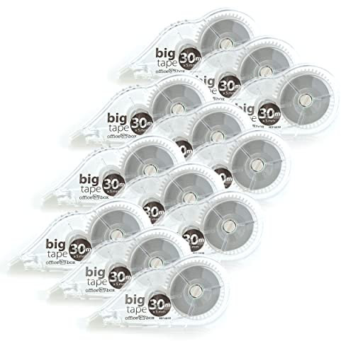 office box Packung mit 12 Stück - BIG TAPE Korrekturband - 30 Meter / Bandlänge (Ref. 6830) mit Schutzabdeckung, perfekte Größe für Ihr Federmäppchen by (12)