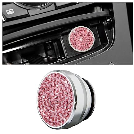BELOMI Bling Waterproof Dustproof Car Cigarette Lighter Plug Cover - Diamond Socket Dust Cap for Most Cars (Pink)