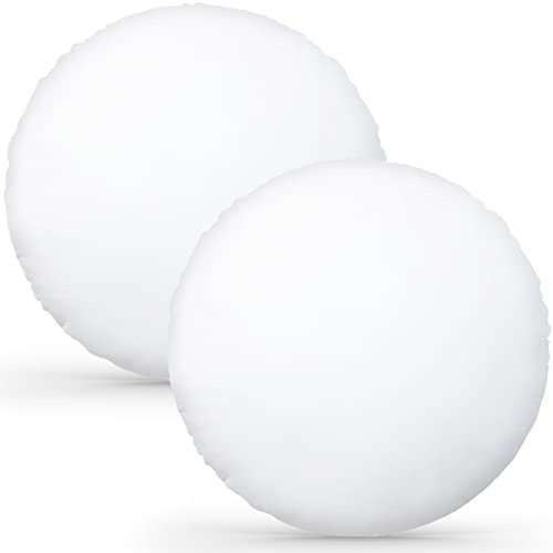 Roowest 2 Pack Large Round Pillow Insert Diameter Cozy Oversized Cushion Insert Decorative for Sofa Couch Decor Seating Cushion Floor Meditation Pillow Replacement(18 Inch,White)