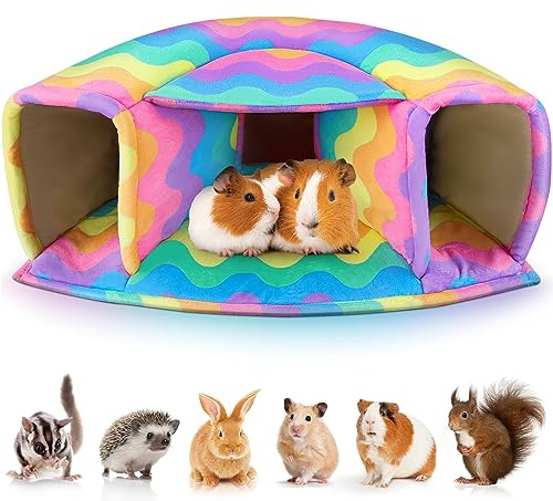 Unicorn Catcher Guinea Pig Hideout - Large Cozy Bed, Warm House, Washable Tunnel Accessories for Small Pets: Hamster, Chinchilla, Bunny