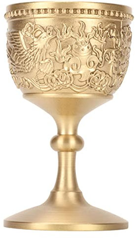 Cáliz De Oro Estilo Retro En Relieve Finamente Pulido Latón Confiable Elegante Lustre Proxeneta Copa Para Fiesta Banquete Boda