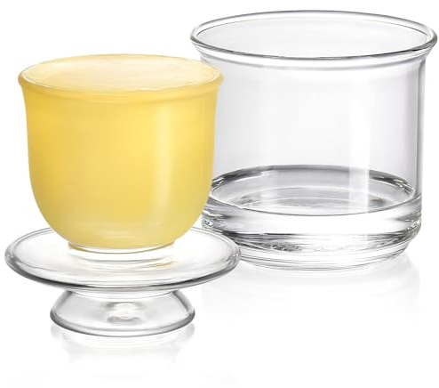 Hekeieon Buttertopf, elegante französische Butterdose aus Kristallglas für frische streichbare Butter, Butterbehälter, Glas-Butterbehälter zum Ablassen auf der Theke, transparent