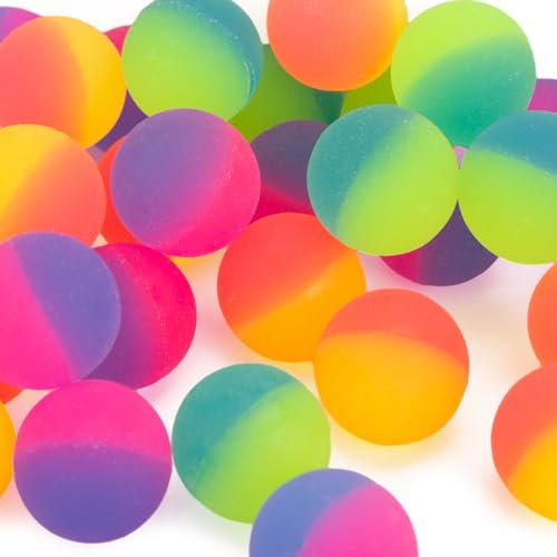 HAKACC Flummis, 35 Stück 25mm Flummies für Kinder Mitgebsel Kindergeburtstag Gastgeschenke Springball Gummiball Hüpfball Wurfmaterial Karneval Mitbringsel Party Füllung