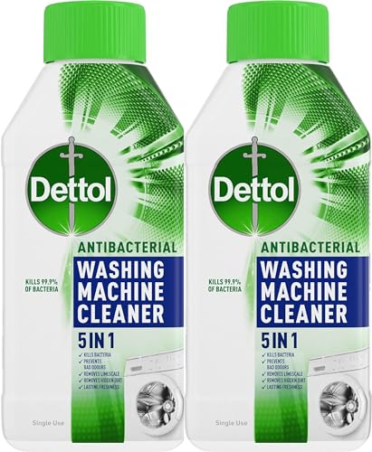 Dettol, Washing Machine Cleaner, Original, 500ml (250ml x 2pck) Antibacterial, Removes Bacteria, Odours, Limescale and Hidden Dirt, Lasting Freshness, Kills 99.9 Percent of Bacteria