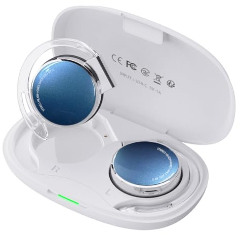 Micool On-Ear Headphones Bluetooth V5.3, Clip on Earphones Wireless with Earhooks, Open Ear Sports Headset Bluetooth with 4 Microphones, Noising Cancelling/Long Battery Life/with Charging Case