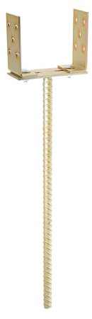 Aqbau® U-pfostenträger zum einbetonieren, verstellbar 0 - 140 mm, U-Form mit Steindolle 500 mm, Betonanker für Holzpfosten, Pfostenanker Holzverbinder, Feuerverzinkt