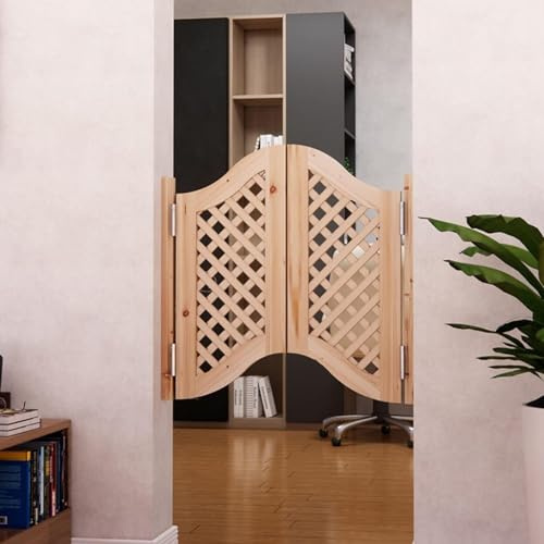 Portes battantes de café, portes à persiennes en bois massif à rotation à 180 °, porte demi-taille avec 4 charnières, porte de majordome de salon à fermeture automatique (Size : 105x90CM/41.3x35.4IN