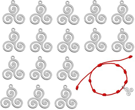 Only faith Dijes para Bisuteria de Acero Inoxidable Esotérico Amuletos Nudo de Bruja (Trisquel Plateado)