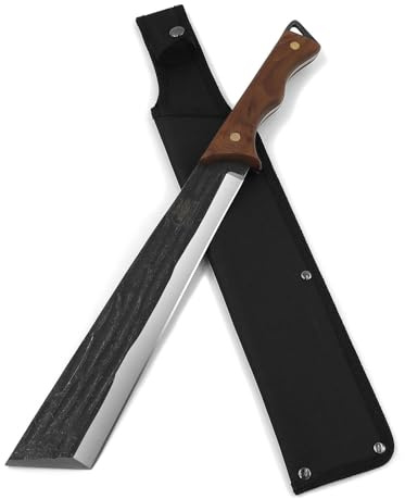 WICING Machete, 16.7 Machete for Cutting Trees Heavy Duty, 3Cr13 Stainless Steel Full Tang with Nylon Sheath, Great for Clearing Brush, Survival, Camping and Outdoor