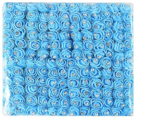 Künstliche Mini-Schaumrosen in Diamantform, Blumenstrauß, 2 cm, DIY-Kranz, Basteln, Party-Dekoration, Scrapbooking, Kunstblumen, 144 Stück, 2 cm, Blau