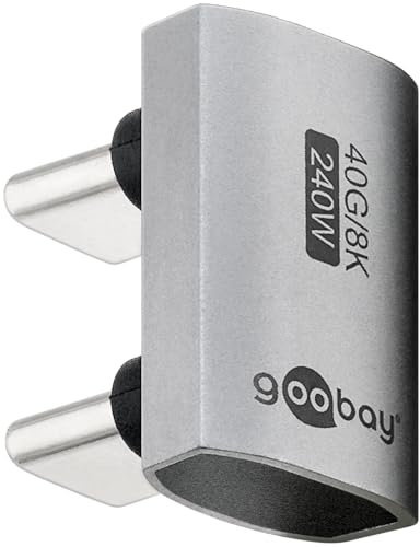 goobay Adattatore USB-C 240 W 40 Gbit prolunga 180° a forma di U USB4 (maschio a maschio) / USB 4.0 Adpter 8K@60 Hz, retrocompatibile USB 3.1, USB 2.0/74446