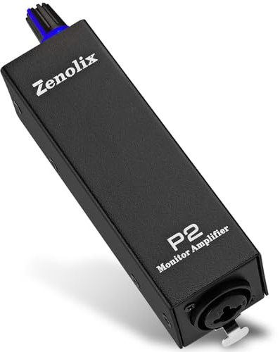 P2 Portable In Ear Monitor Amplifier, Headphone Amp with XLR/TRS Inputs 3.5mm Output, Enhanced Sound Quality, Durable Belt Clip, Guitar Headphone Amplifier with Stereo/Mono Switch for Performers,Black