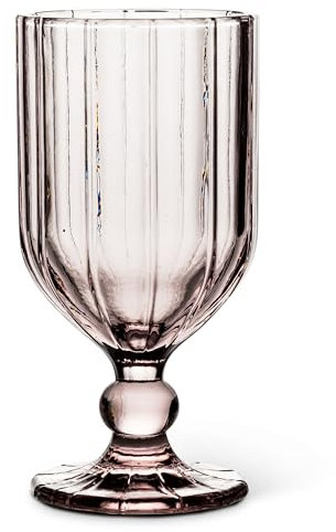 Abbott Collection Copa de vino rosa con panel – vidrio, 16,5 cm de alto