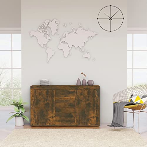 KLYEON Sideboard Räuchereiche 120x36x69 cm Holzwerkstoff,Elegantes Sideboard aus Holzwerkstoff mit viel Stauraum für Wohnzimmer, Schlafzimmer, Esszimmer und Flurbereich Diele & Flur Möbel